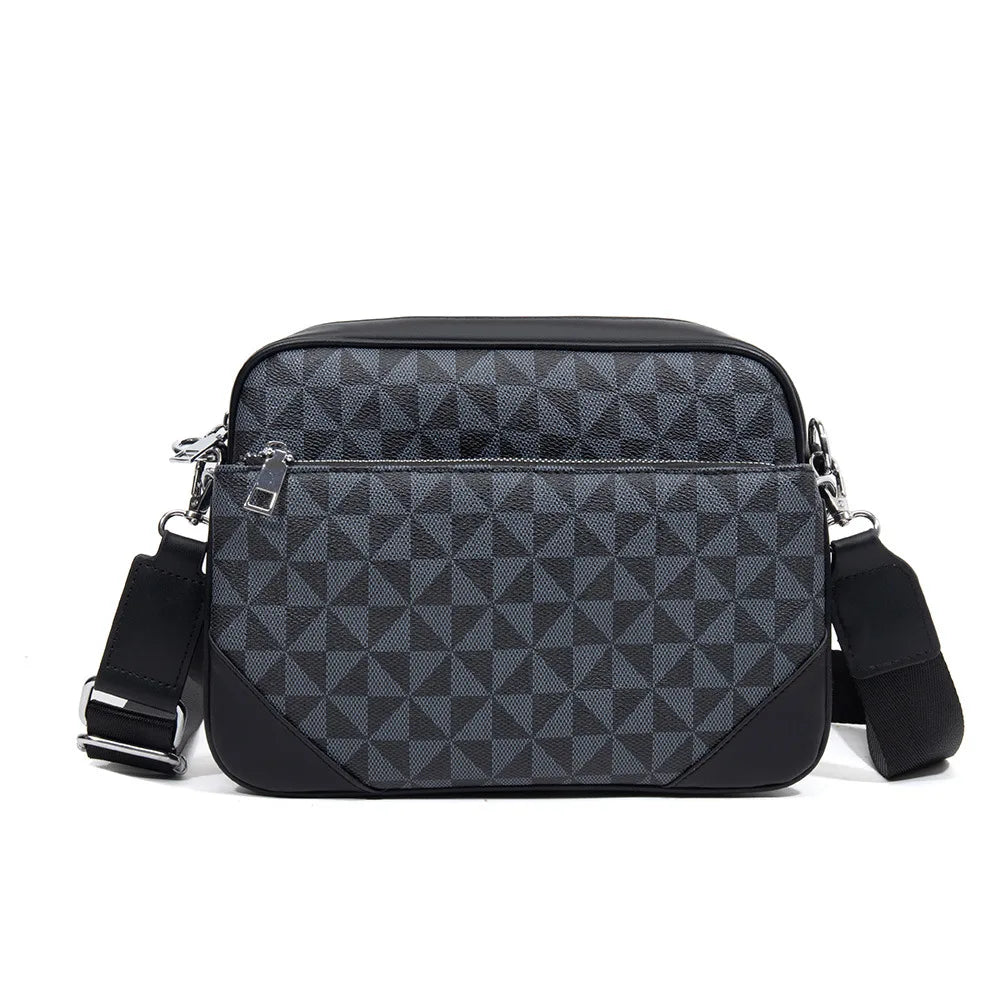 Fashion Crossbody Bag Men Three in One Design Men's Crossbody Bags Diamond Lattice Print Shoulder Messenger Bag Male Hanabag