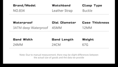POEDAGAR Top Business Man Wristwatch Date Chronograph Waterproof Luminous Luxury Men Watch Leather Quartz Men's Watches Male+Box