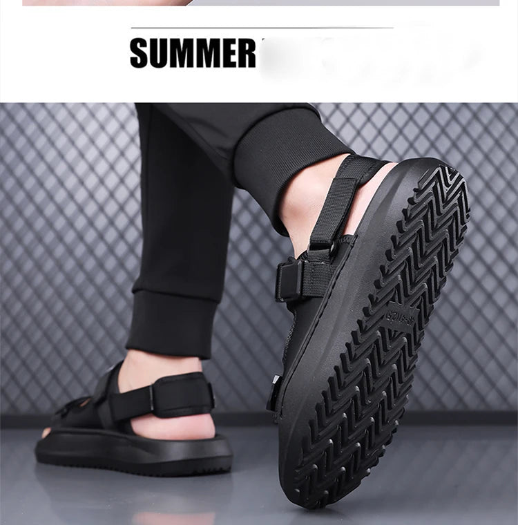 Men's Roman Sandals Summer Outdoor Sports Slip-On Shoes Anti-Slip Breathable Soft Bottom Casual Beach Shoes-WC20258