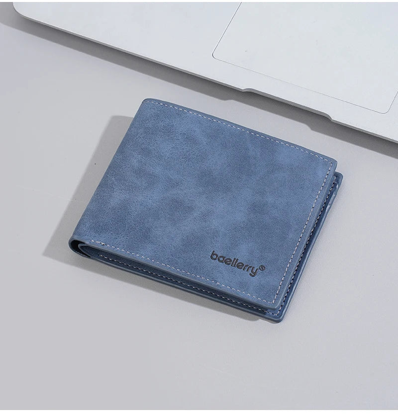 New Men's leather short wallet thin wallet Lightweight minimalist soft wallet