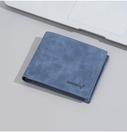 New Men's leather short wallet thin wallet Lightweight minimalist soft wallet