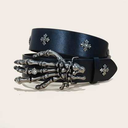 Fashion Punk Belt Cross Melancholic Second-generation Belt Design High Quality Gothic Accessories Plus Size Belt for Men Women