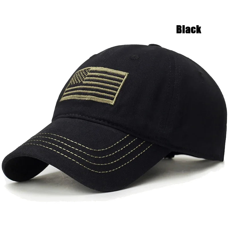 American Flag Embroidered Cotton Adjustable Soft Top Baseball Cap Sun Hat Trucker Caps Dad Hats