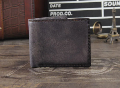 Fashion Vintage Genuine leather Wallet Men short Bifold Money Clips Leather male wallet Purse Coin Bag money Holder WC-007