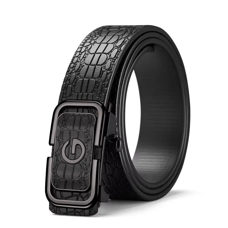 PAUL HUEMAN Stylish Men's PU Leather Belt - Fashion Belts  Business Automatic Buckle