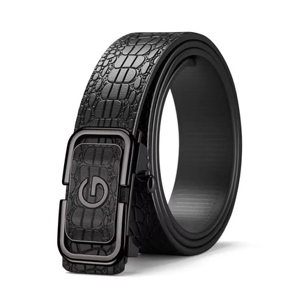 PAUL HUEMAN Stylish Men's PU Leather Belt - Fashion Belts  Business Automatic Buckle