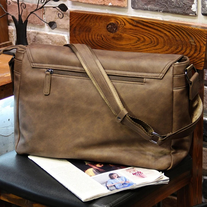 Retro Crossbody Bag Men Large Capacity Messenger Bag Flap Satchels Vintage Design Men's Crossbody Shoulder Bags Male Sling Pack