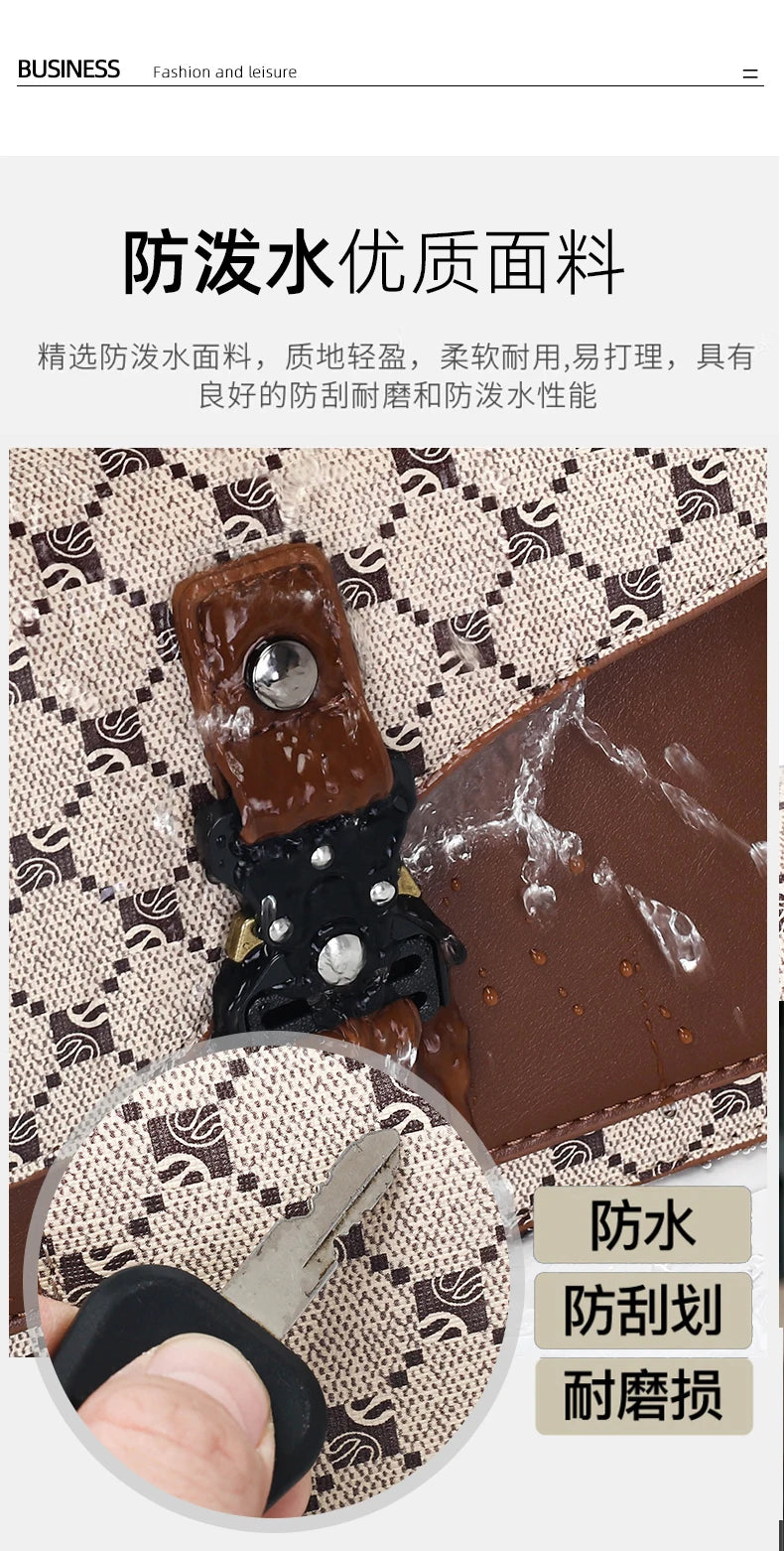High-End Casual Shoulder Bag for Commuting Business Waterproof Daily Sling Bag Fashionable Jacquard Pattern Men's Crossbody Bag