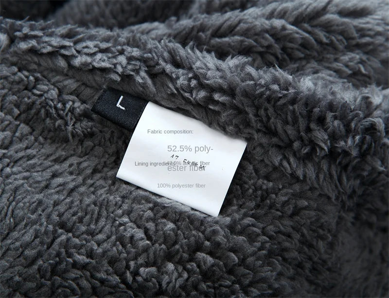 Wool Liner Argyle Jumper  Jacken Korea Khaki Black Fleece Thicken Warm Winter Zipper Sweater Men Cardigan Knitted Clothing