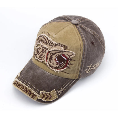 Summer Men Baseball Cap Cotton Fashion Shark Embroidery Vintage Casual Visor Hat For Women Snapback Hip Hop Caps Unisex