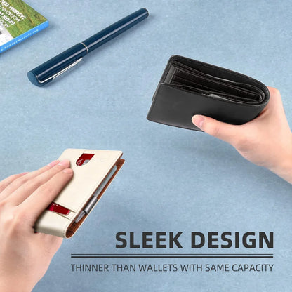 Personality Short Rfid Leather Men Wallets Carbon Fiber Slim Card Holder Wallet Black Minimalist Wallet for Men Father Day Gifts