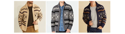 Winter Men's Cardigan Sweaters Fashion Male Knitted Sweater Thermal Warm Coats Casual Man Cashmer Lapel Knitted Jackets Clothing