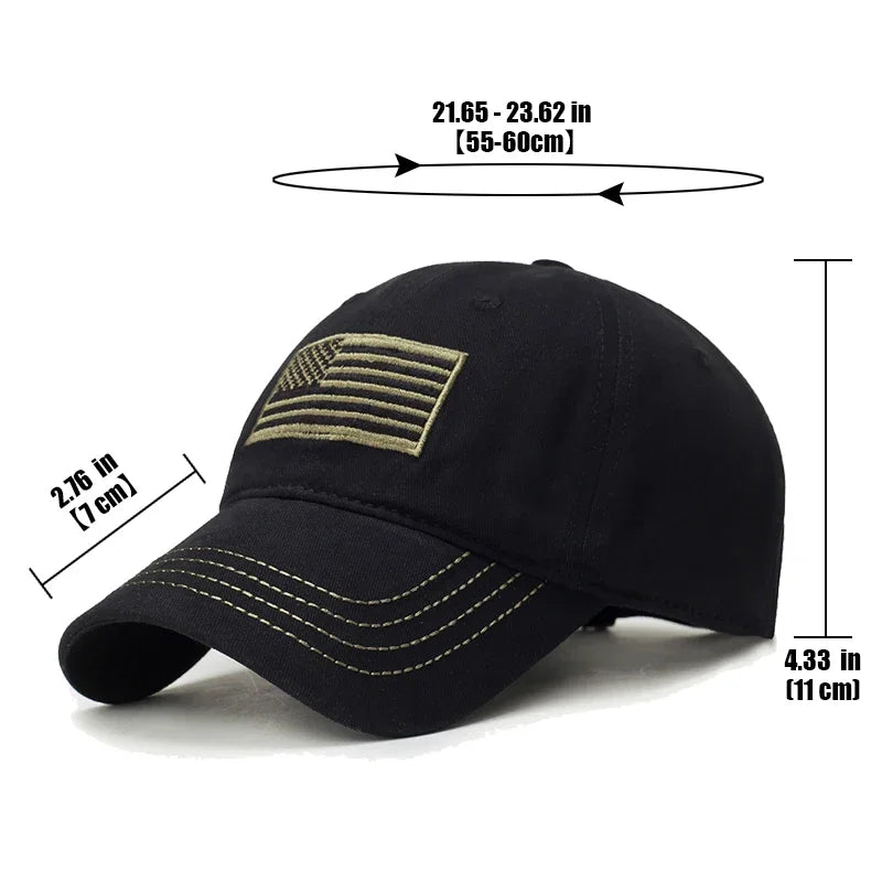 American Flag Embroidered Cotton Adjustable Soft Top Baseball Cap Sun Hat Trucker Caps Dad Hats