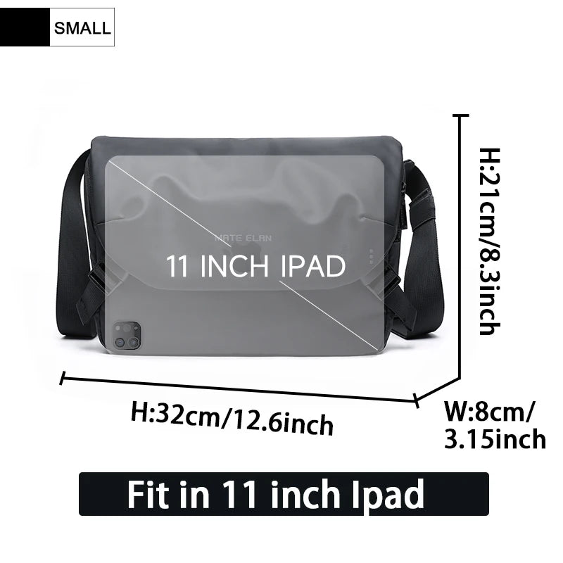 MATE ELAN Minimalism Waterproof Men Crossbody laptop Messenger Bags Simple Casual Male Nylon Travel Shoulder Bag School Bookbag