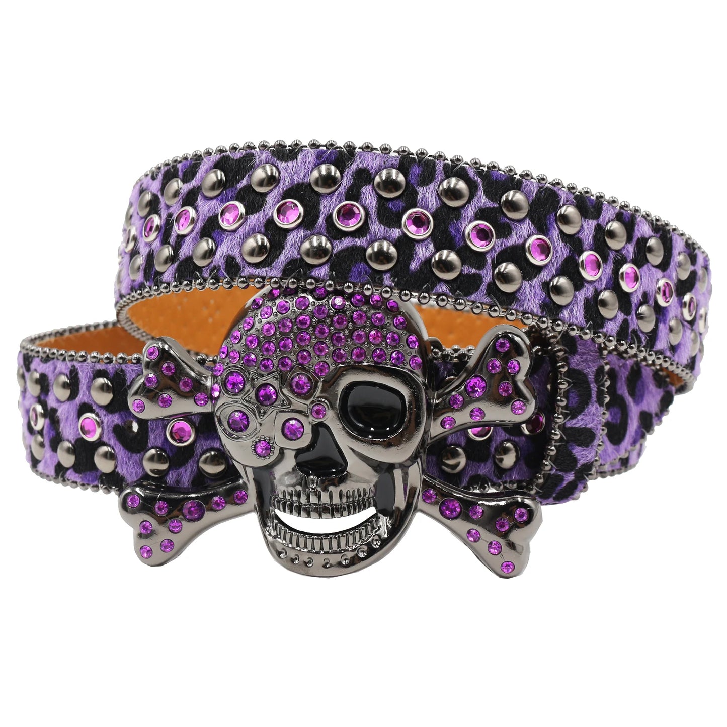 Rhinestone belt Skull Designer Belt Fashion Luxury Mens Belt and Lady Leather Decorated with Colorful Diamonds