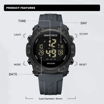 New Style NAVIFORCE Fashion Waterproof Men's Electronics Wrist Watch Sports Luminous Watches Silicone Strap Male Clocks Gifts