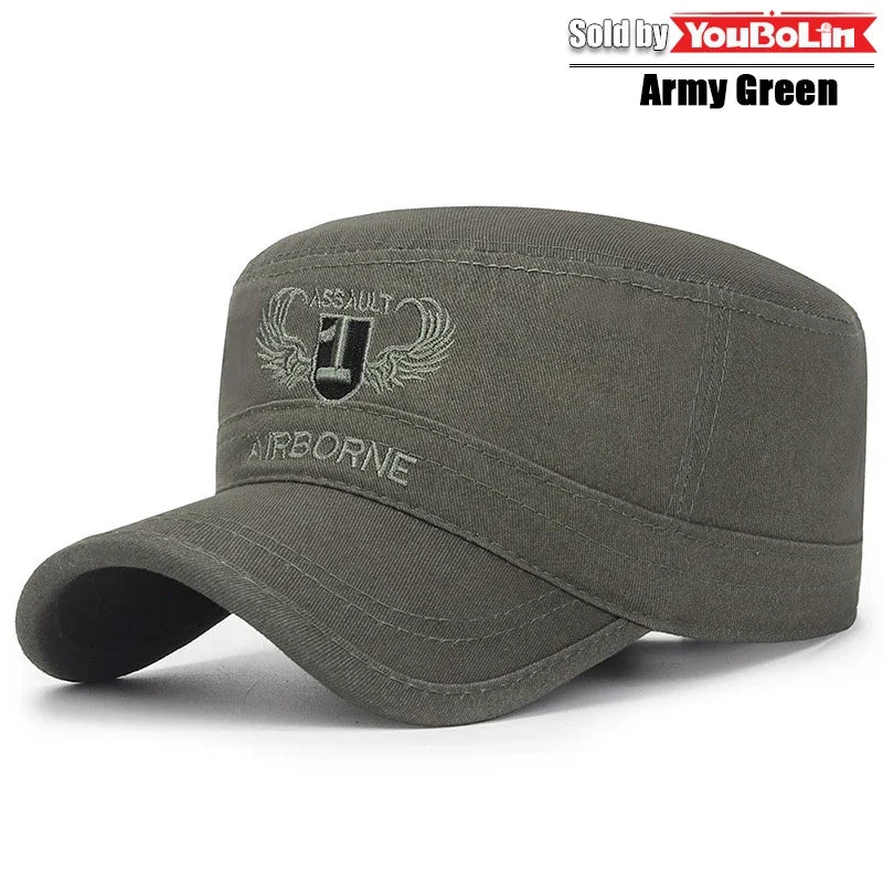 AIRBORNE Airborne Commando Cadet Flat Cap Sun Hat Trucker Caps Dad Hats