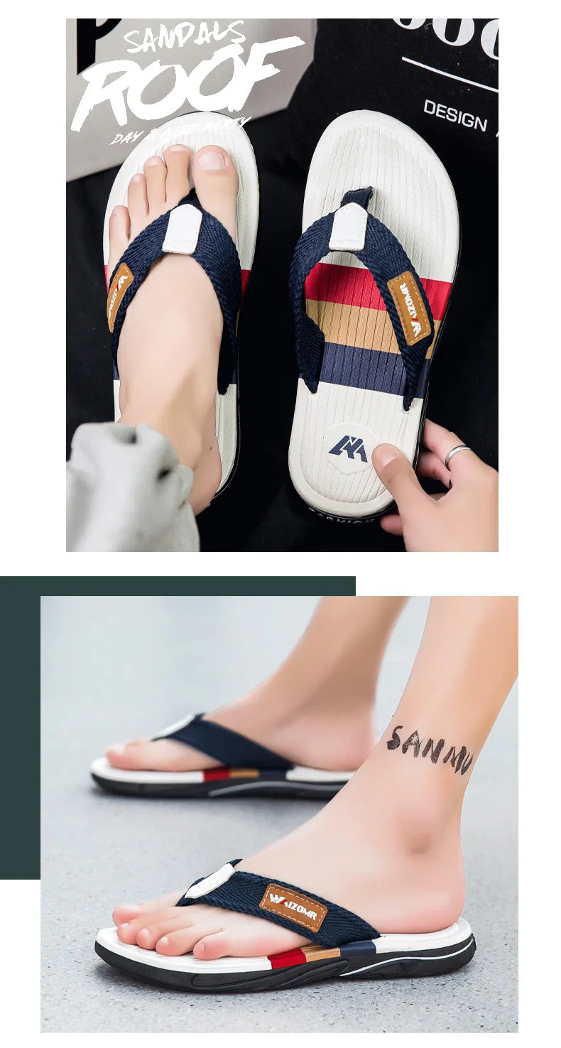 Summer new thick-soled casual flip-flops for men, anti-slip, anti-odor and wear-resistant, beach flip-flops for outdoor wear