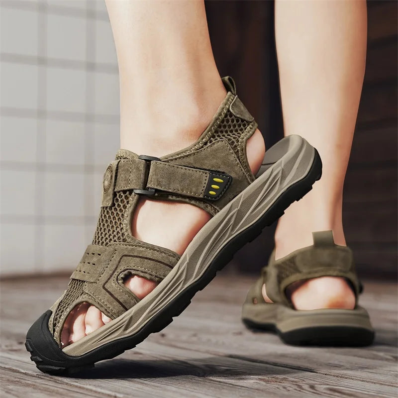Summer Men' Sandals Breathable Beach Shoes Outdoor Men Casual Sandalies Fashion Male Casual Flats Quick Dry Walking Summer Shoes