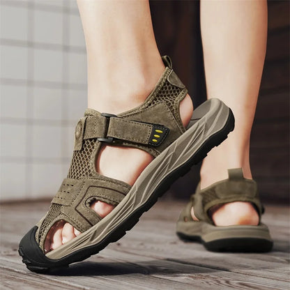 Summer Men' Sandals Breathable Beach Shoes Outdoor Men Casual Sandalies Fashion Male Casual Flats Quick Dry Walking Summer Shoes