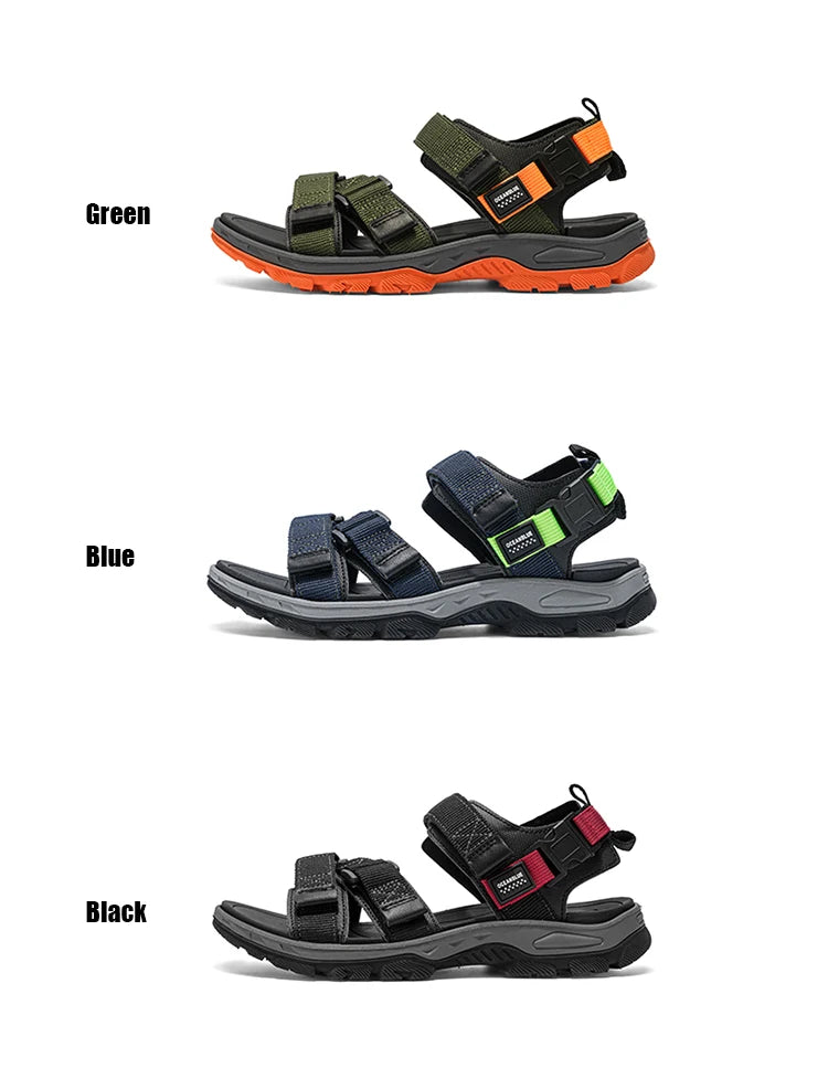 Men's Outdoor Sandals with Velcro Strap Male Summer Fashion Antiskid Sport Sandals Beach Casual Sandals for Men