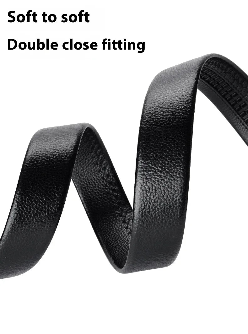 OYIFAN Automatic Ratchet Belt for Men - Genuine Leather Strap with Alloy Buckle, Durable for Daily Wear