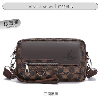 Business Men's Clutch Bags High Quality PU Leather Man's Small Shoulder Bag Multi-Functional Men Handbag Bag With Waist Strap