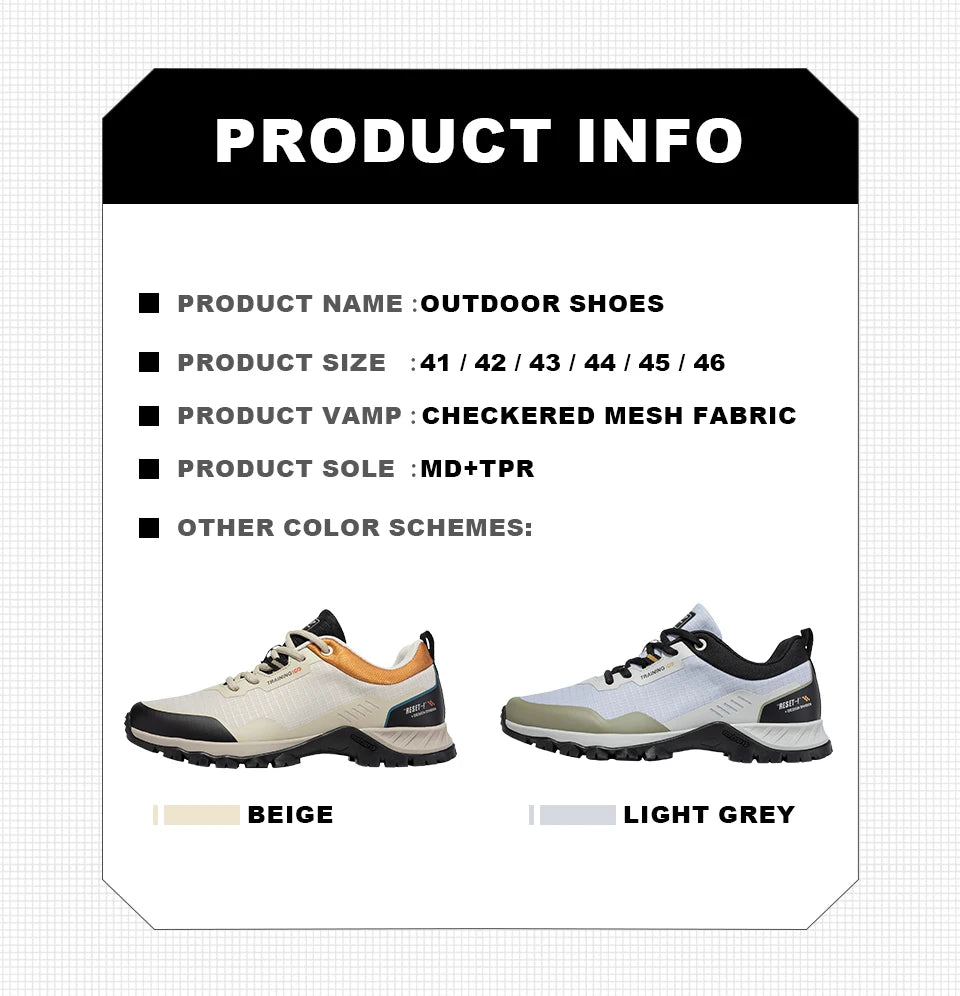 Baasploa Men Hiking Shoes New Outdoor Climbing Waterproof Non-slip Wear-resistant Sneakers Male Casual Lace-Up Walking Shoes ﻿