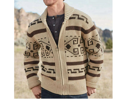 Winter Men's Cardigan Sweaters Fashion Male Knitted Sweater Thermal Warm Coats Casual Man Cashmer Lapel Knitted Jackets Clothing