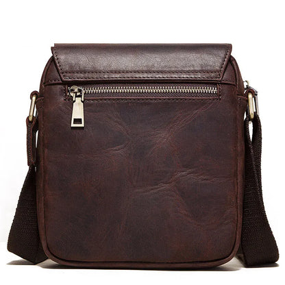 Fashion Crazy Horse Leather Men's Messenger Bag Flap Large Capacity Crossbody Bag Top Quality Shoulder Bag Sling Bag Tote