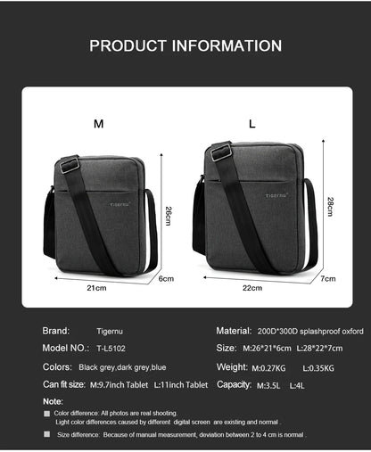 Tigernu New Men Messenger Bag High Quality Waterproof Shoulder Bag For Men Business Travel Crossbody Bag Male Mini Bag