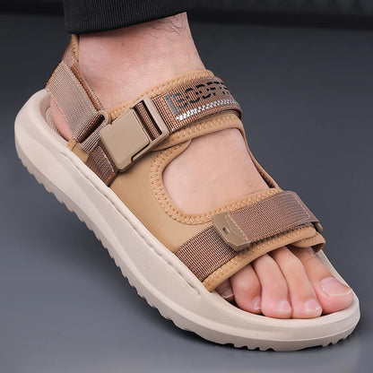 Men's Roman Sandals Summer Outdoor Sports Slip-On Shoes Anti-Slip Breathable Soft Bottom Casual Beach Shoes-WC20258