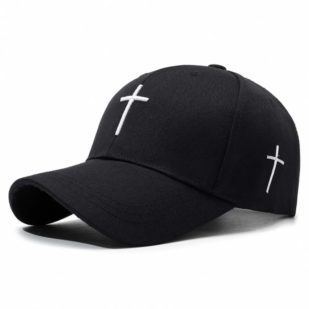 New Cross Embroidered Baseball Hat Adjustable UV Protect Duck Tongue Cap Breathable Show Face Small Sun Hat Unisex