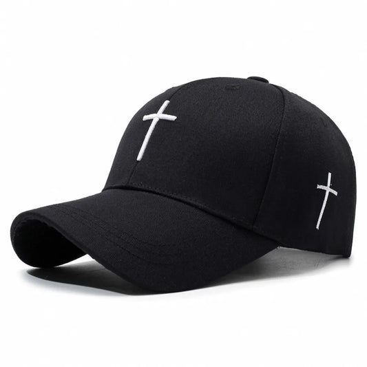New Cross Embroidered Baseball Hat Adjustable UV Protect Duck Tongue Cap Breathable Show Face Small Sun Hat Unisex