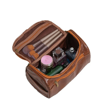 Leather Toiletry Bag for Men Women Dopp Kit Mens Hanging Toiletry Bag Travel Toiletry Bag for Traveling Large Cosmetic Bag for T