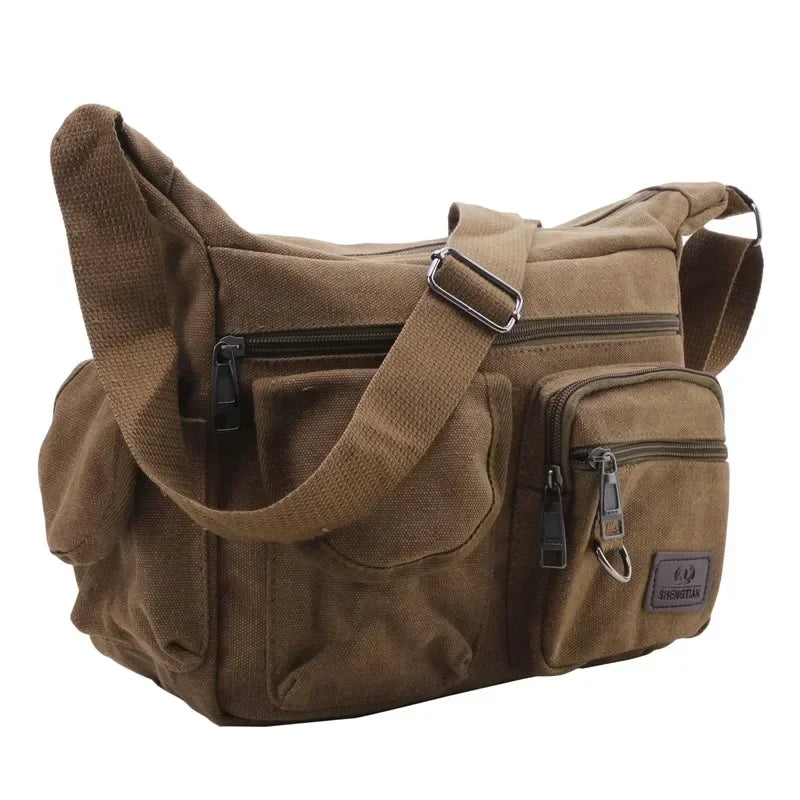 Heren Casual Sling Bag Messenger Crossbody Schouder Unisex Reizen Outdoor Vintage Tassen