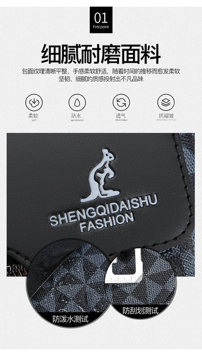 Business Men's Clutch Bags High Quality PU Leather Man's Small Shoulder Bag Multi-Functional Men Handbag Bag With Waist Strap