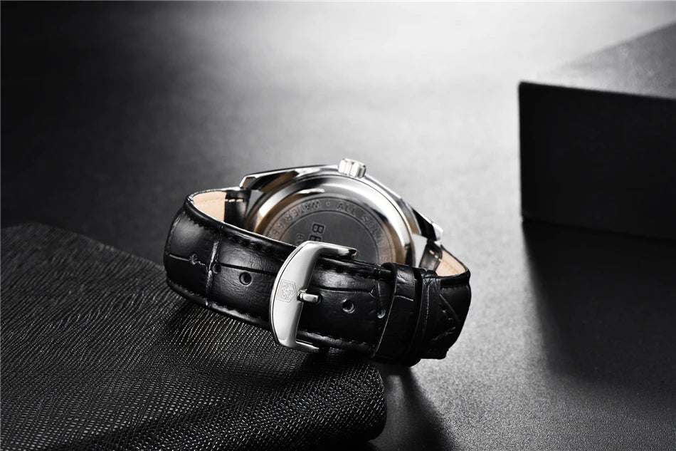 Benyar 5163 Top Brand Luxury Military Wristwatches Leather Quartz Watches Waterproof Simple Watch for Men Reloj Hombre