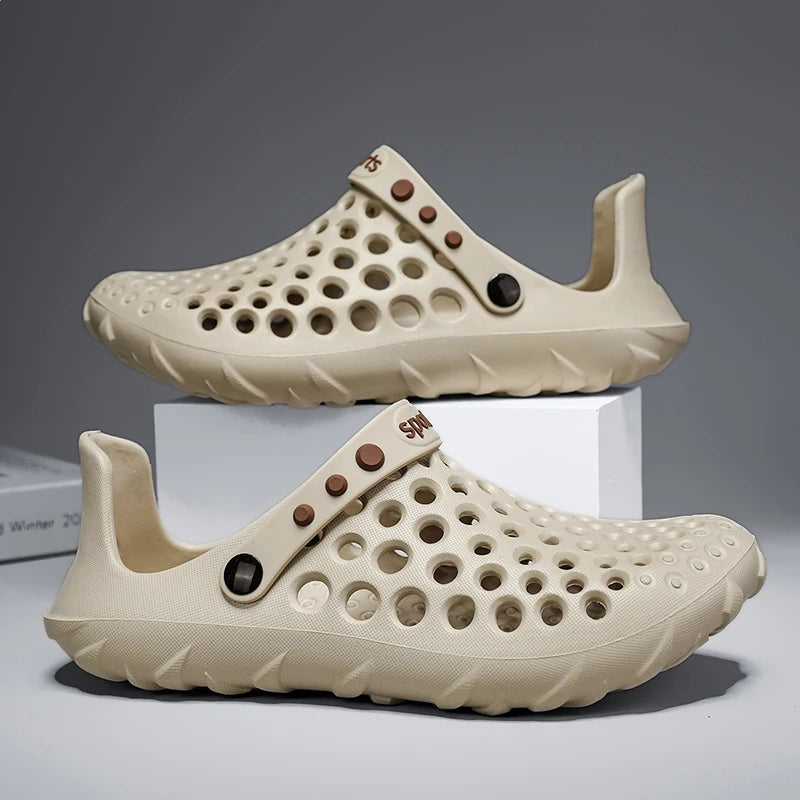 Summer Shoes Men Clogs Eva Slippers Men Flat Sandals Breathable Hole Shoes Men Beach Home Leisure Slides Men Summer Shoes