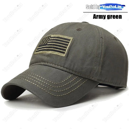 American Flag Embroidered Cotton Adjustable Soft Top Baseball Cap Sun Hat Trucker Caps Dad Hats