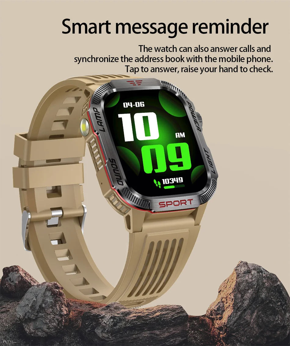 2026 Military GPS Smart Watch Money Detector Light Compass Waterproof Outdoor Sport Tracker Bluetooth Call Watch with Flashlight