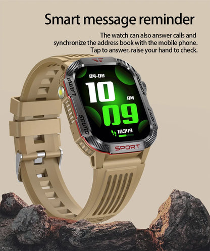 2026 Military GPS Smart Watch Money Detector Light Compass Waterproof Outdoor Sport Tracker Bluetooth Call Watch with Flashlight