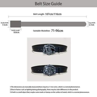 Punk Skull Plus size Leather Belt For women and men Harajuku Gothic Y2K Embossed Skeleton Hand Decoration Halloween Accessories