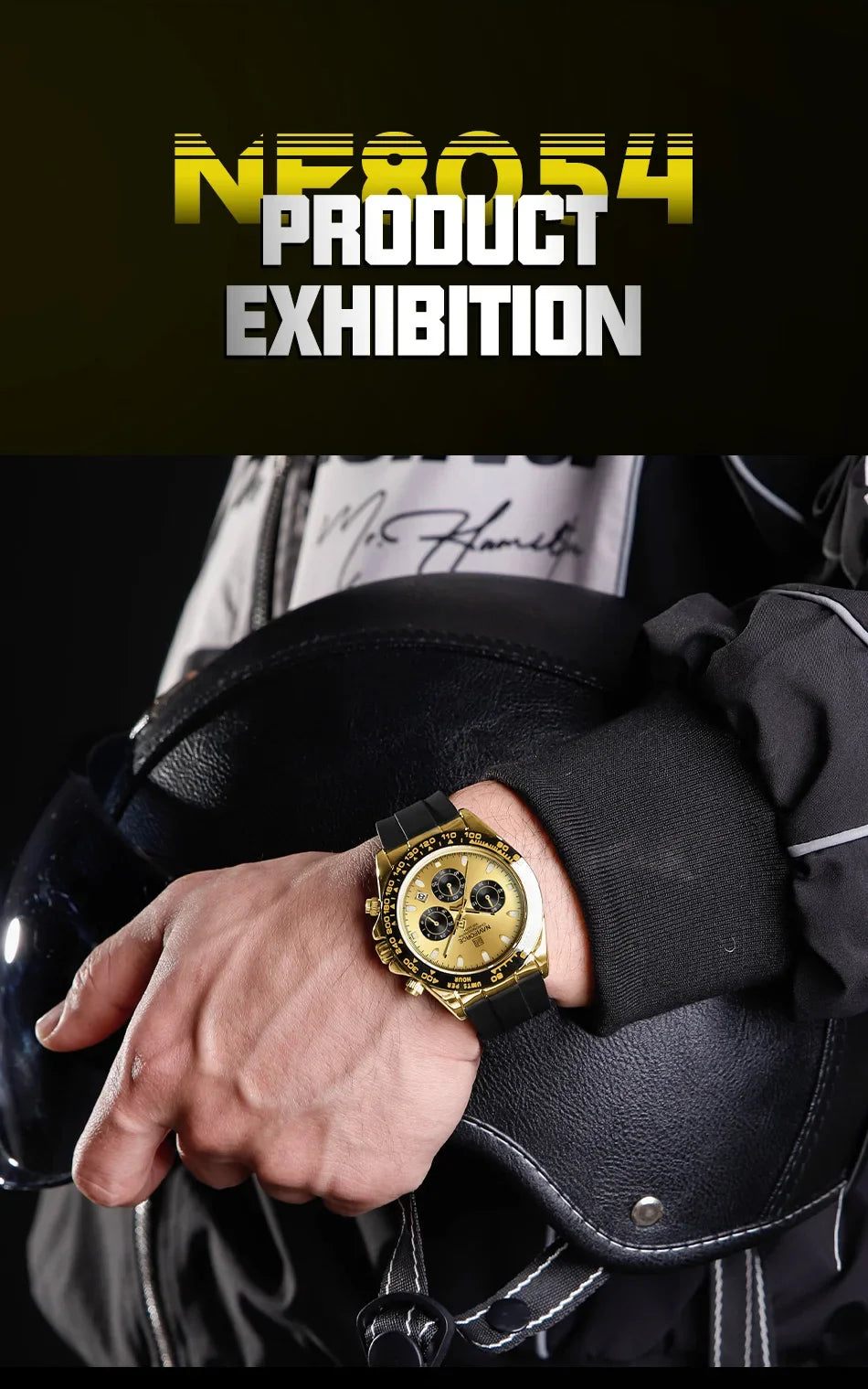 NAVIFORCE 2026 New Luxury Fashion Men‘s Business Casual Wrist Watch Waterproof Chronograph Silicone Strap Wristwatch Gifts Clock