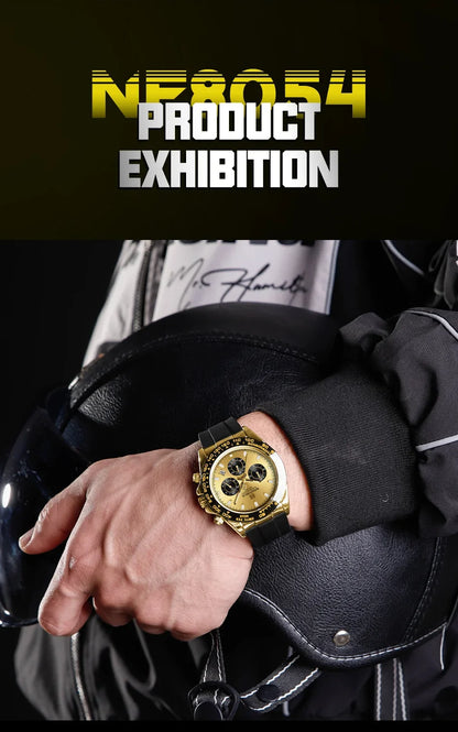 NAVIFORCE 2026 New Luxury Fashion Men‘s Business Casual Wrist Watch Waterproof Chronograph Silicone Strap Wristwatch Gifts Clock