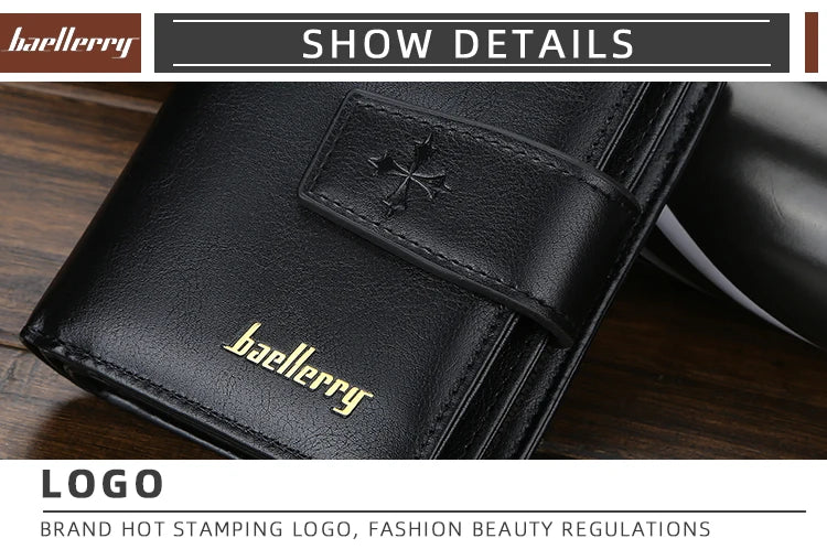 New Business Men Wallets Zipper Card Holder High Quality Male Purse New PU Leather Vintage Coin Holder Men Wallets