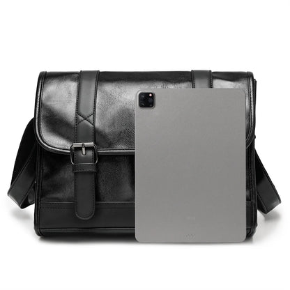 Retro Messenger Bag Men Crossbody Bags Luxury PU Leather Shoulder Messenger Bag for Men Fashion Flap Large Capacity Satchles