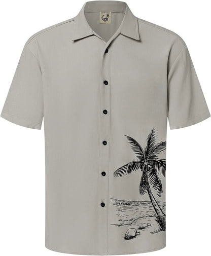 Men's Coconut Tree 3D Print Shirt for Summer - Quick-Drying, Loose Fit, Suitable for Everyday Wear, Perfect for Beach Vacations