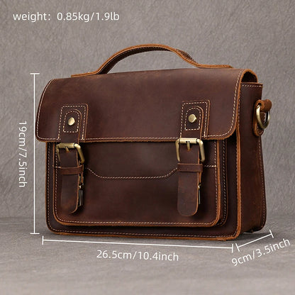 Luufan Crazy Horse Leather Men's Shoulder Bag Vintage Messenger Bags Men Male Small Travel Crossbody Bags Man Handbag Sling Bag
