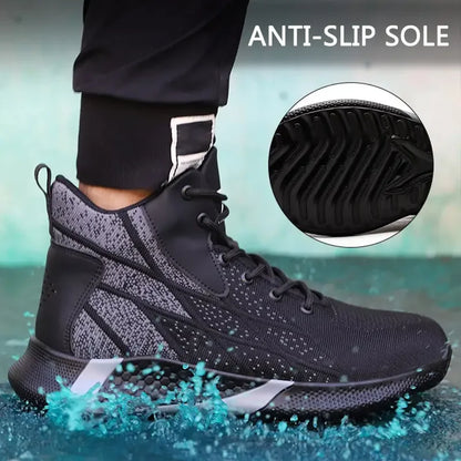 Man Safety Shoes Puncture-Proof Work Sneakers Lightweight Work Shoes Men Steel Toe Anti Smash Safety Boots Indestructible Shoes